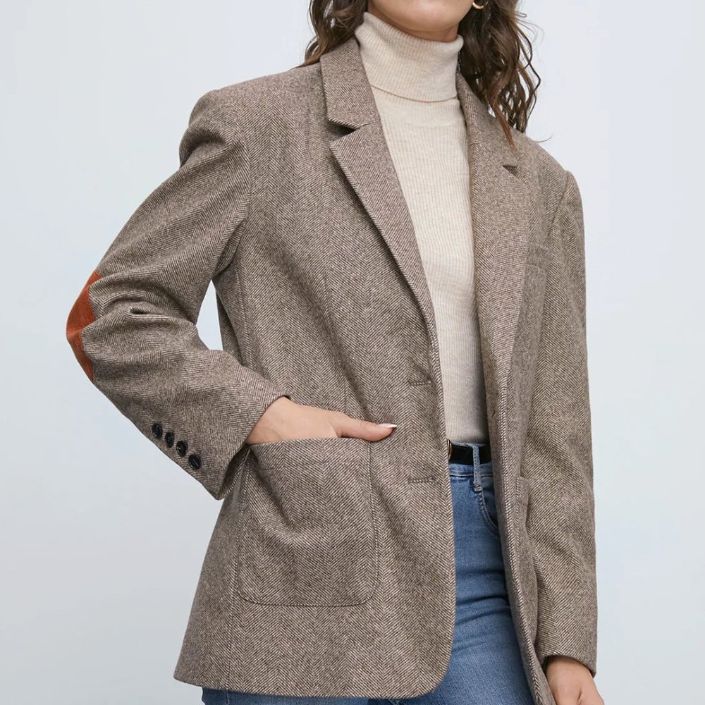 Commense: Wool Elbow Patch Blazer